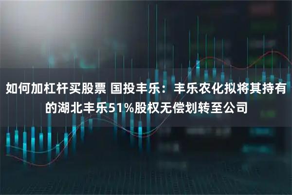 如何加杠杆买股票 国投丰乐：丰乐农化拟将其持有的湖北丰乐51%股权无偿划转至公司